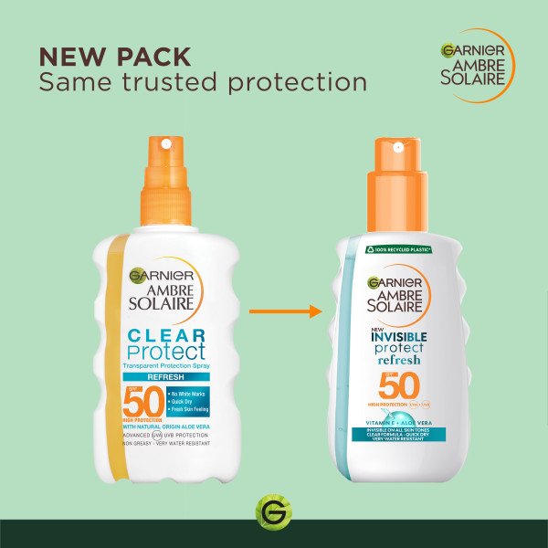 Ambre Solaire Invisible Protect Refresh Spray SPF50 BEFORE AND AFTER
